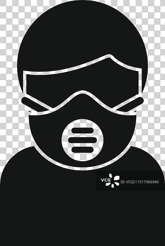 产业工人佩戴防护面罩图片素材