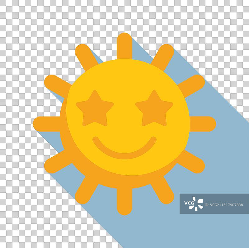 拥有星星眼的微笑太阳角色玩得开心图片素材