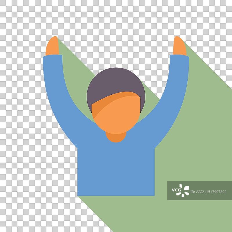 年轻人举起双臂庆祝图片素材