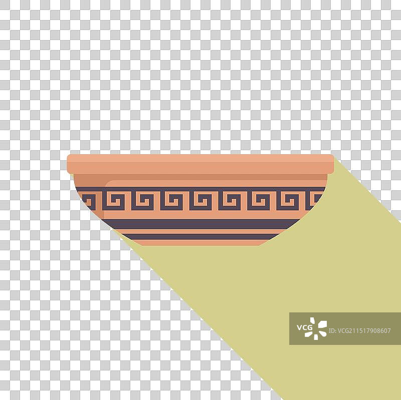 带有装饰边的传统希腊碗图片素材