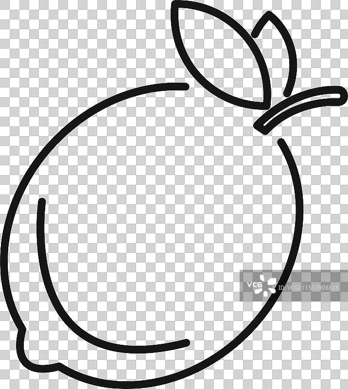 柠檬树叶的简约线条画图片素材