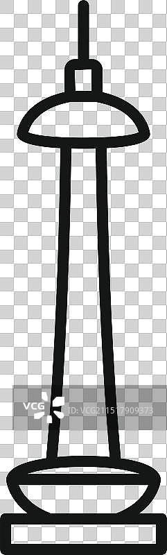 线条艺术风格的吉隆坡塔图片素材