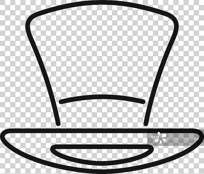 展示时尚头饰的高顶礼帽图标图片素材