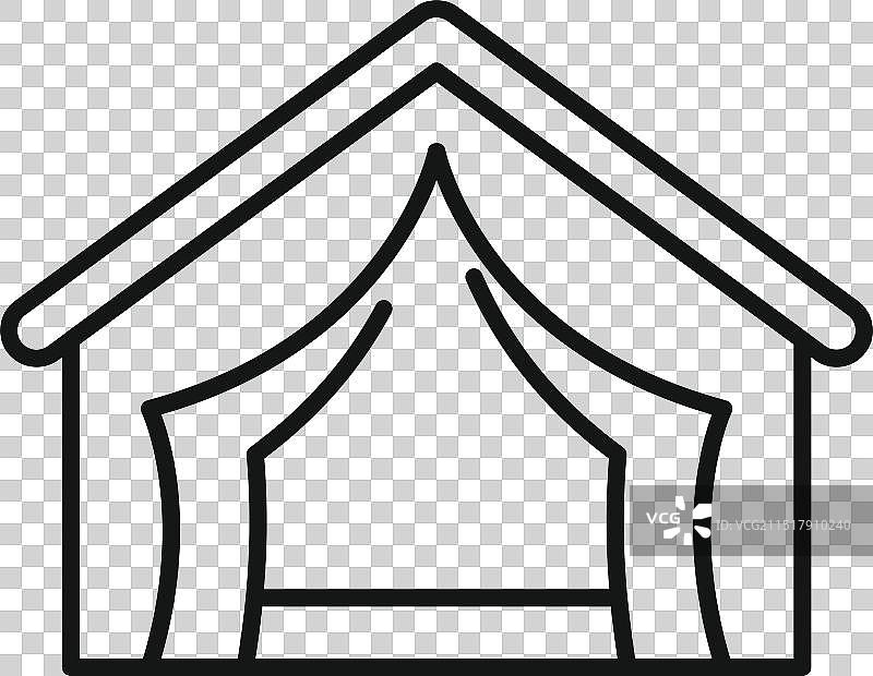 白色背景上的天篷屋顶帐篷营地图片素材