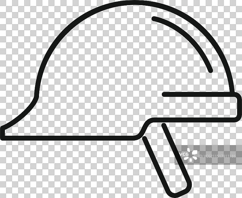 头部保护头盔线条图标图片素材