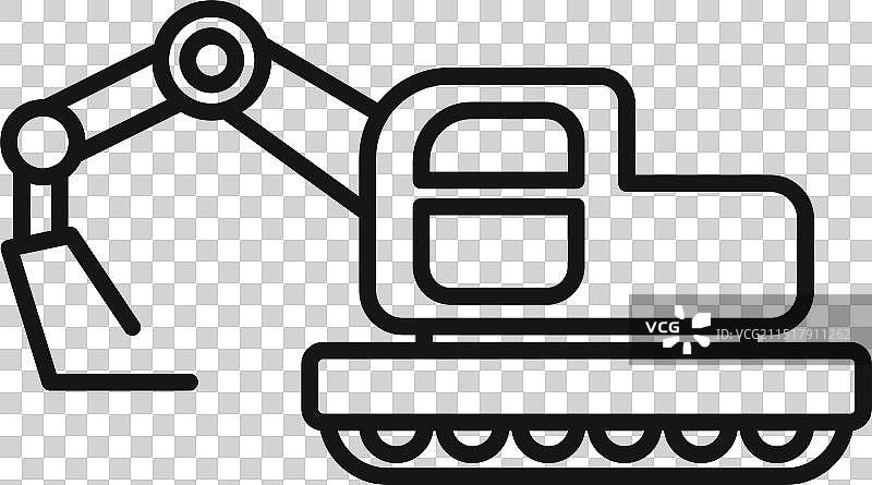 挖掘机在建筑工地用铲斗挖掘图片素材