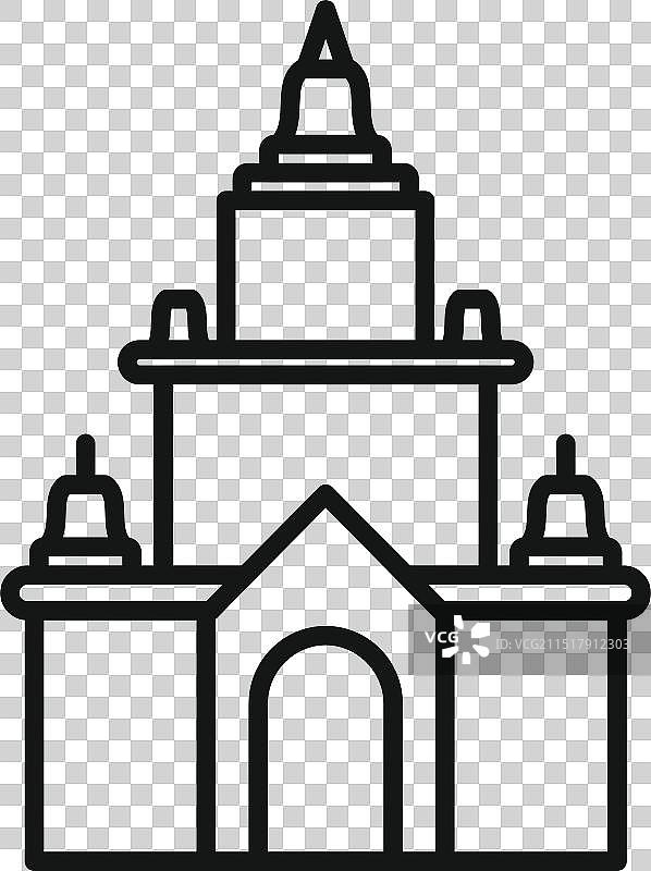 带有三座塔的柬埔寨寺庙建筑图片素材