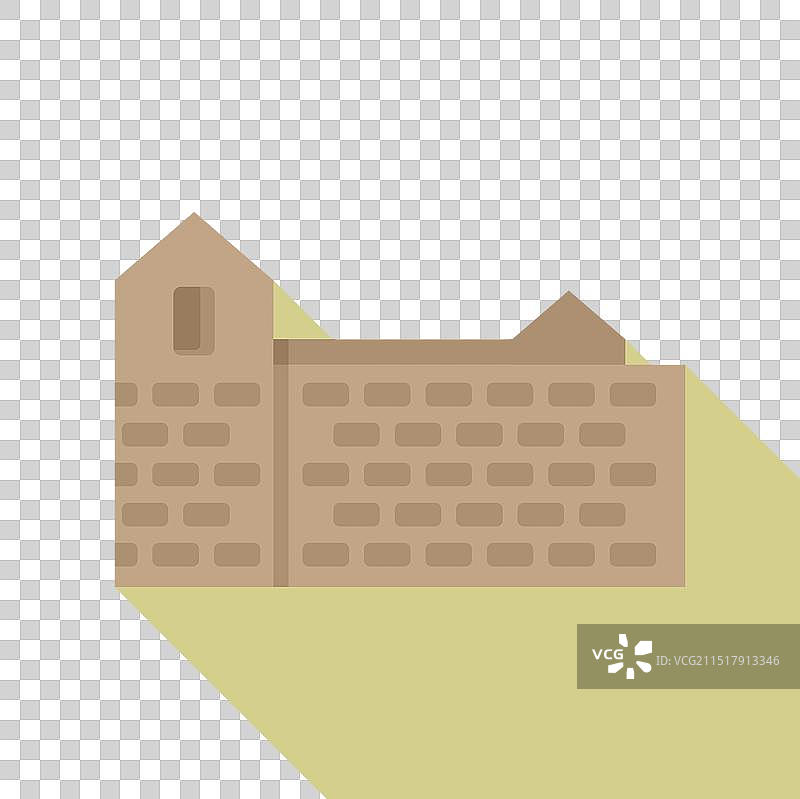 带塔楼和石墙的中世纪建筑图片素材