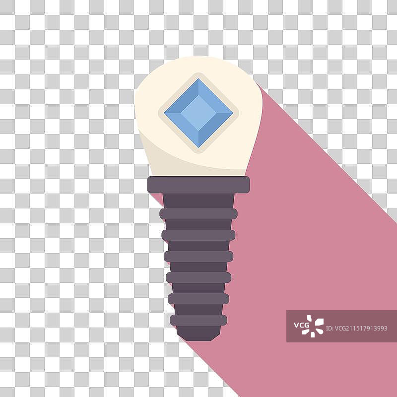 显示牙冠基台和螺钉的牙科植入体图片素材