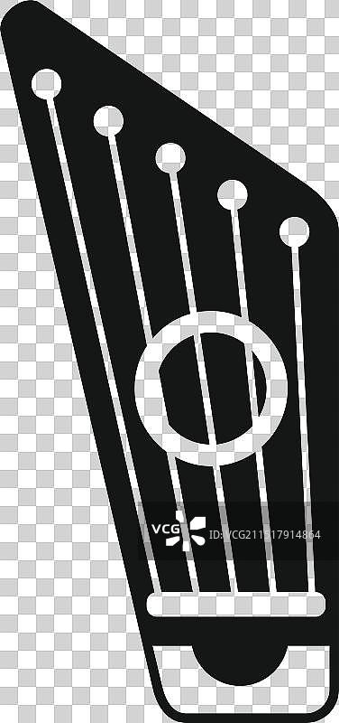 古斯里琴的黑白图标图片素材