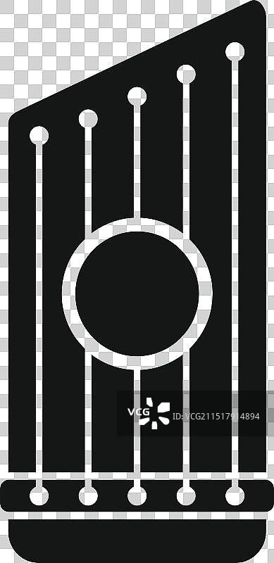 俄式古斯里琴黑色标志图标图片素材