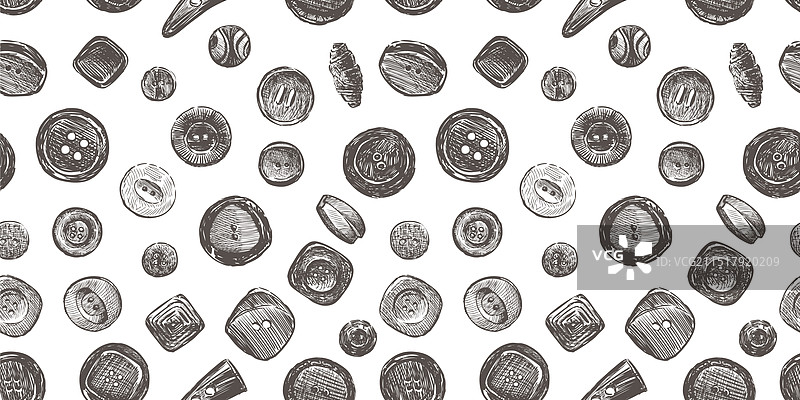 不同缝纫素描的无缝图案图片素材