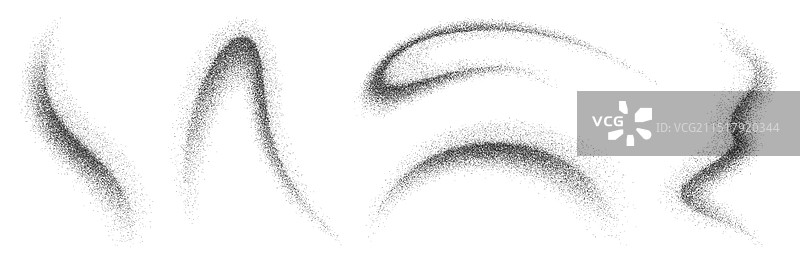 噪点纹理波浪喷雾沙尘和画笔图片素材