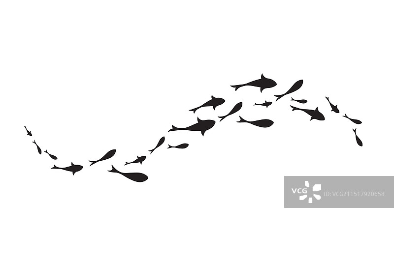 黑色游鱼动感群图片素材