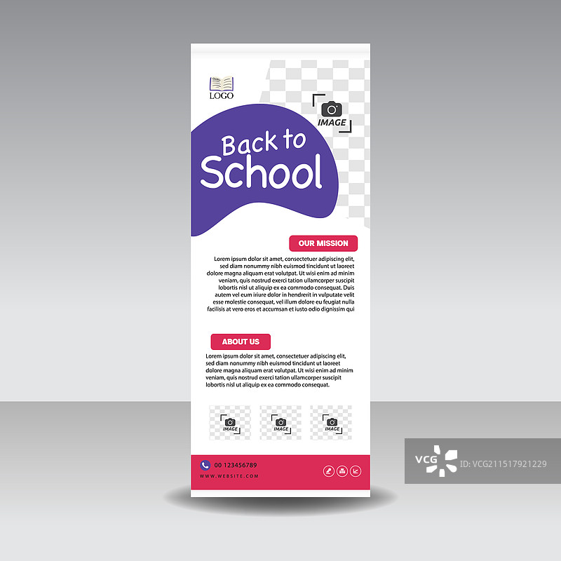 返校招生易拉宝图片素材