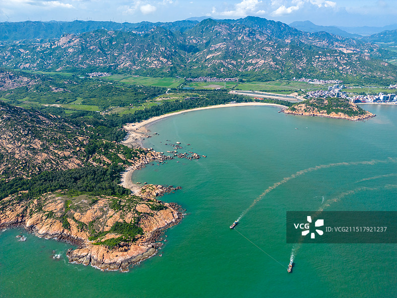 航拍那琴半岛、下塘湾，广东省江门市台山市北陡镇图片素材