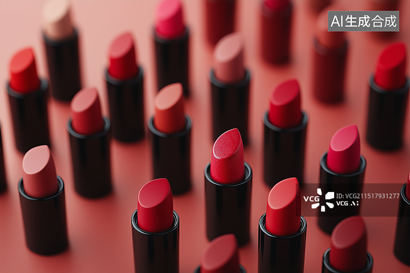 【AI数字艺术】桌面上放置的口红图片素材