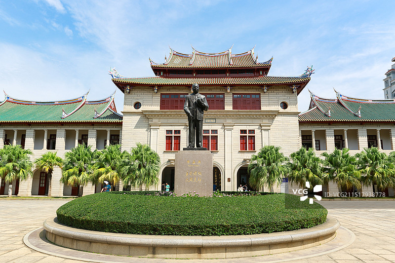 厦门大学陈嘉庚雕像图片素材