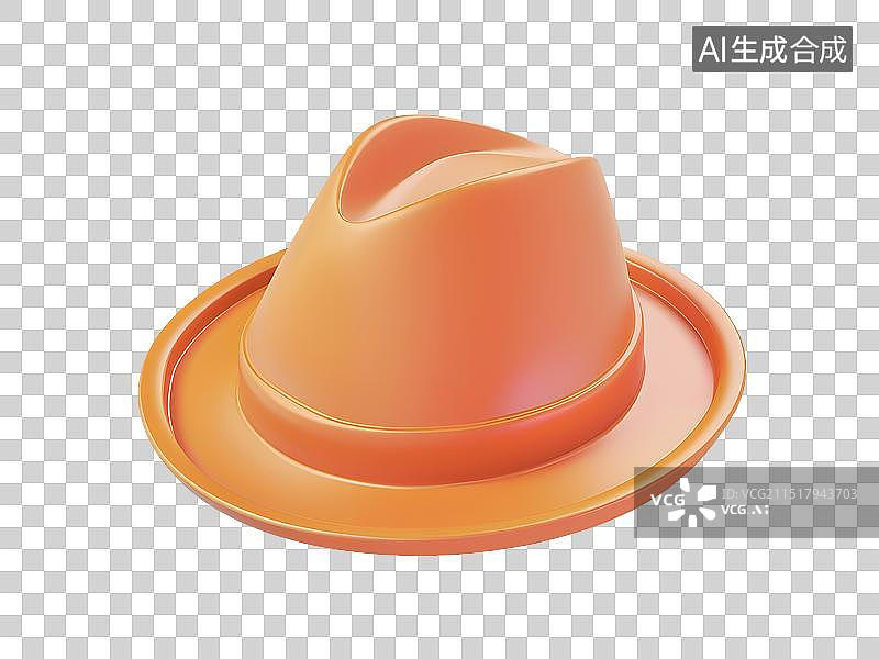 【AI数字艺术】橙色帽子3D立体模型图片素材