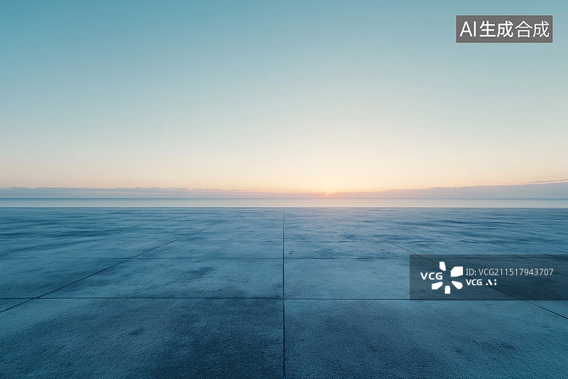 【AI数字艺术】海边水泥平台简约海景砖石地面汽车广告背景图片素材