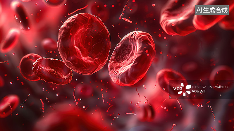 【AI数字艺术】血红细胞图片素材