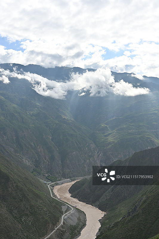 云南-金沙江，澜沧江，怒江-三江并流梅里雪山图片素材