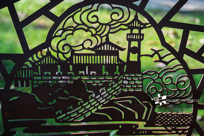 蓬莱阁铁艺作品图片素材