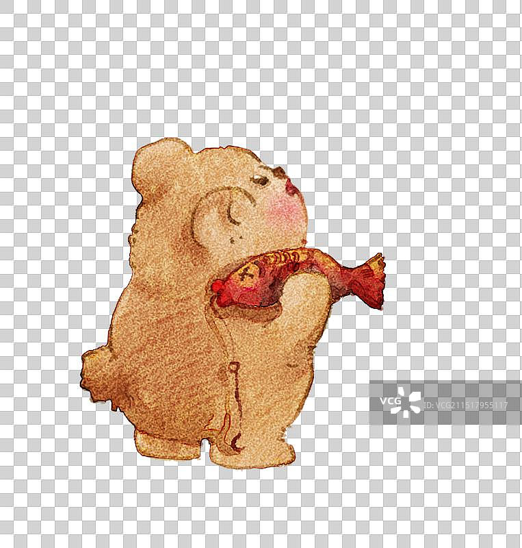 钓鱼的小熊图片素材