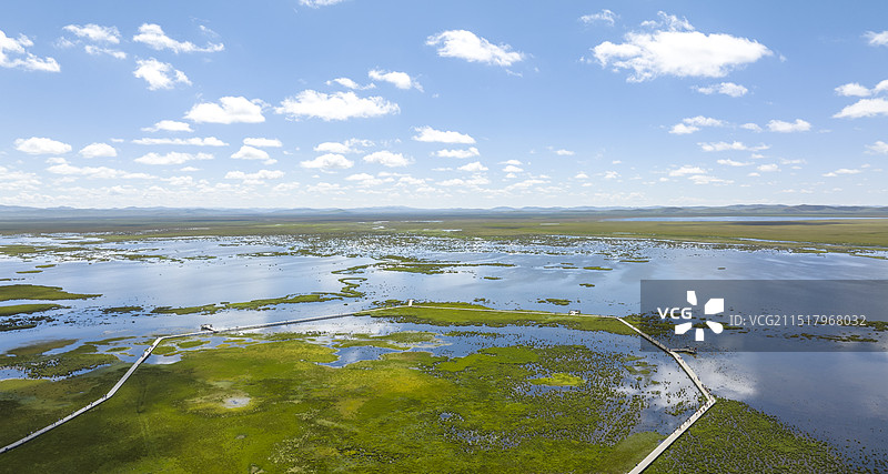 若尔盖花湖图片素材