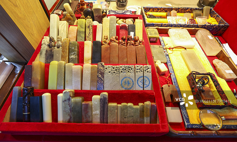 排列整齐的中国印章图片素材