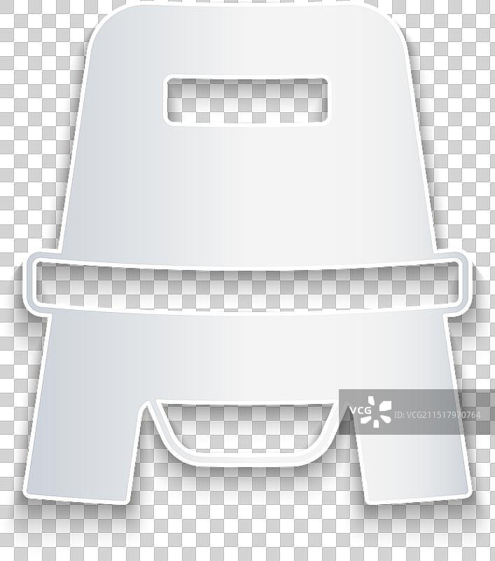 蓝色背景上的剪纸婴儿便盆图标图片素材