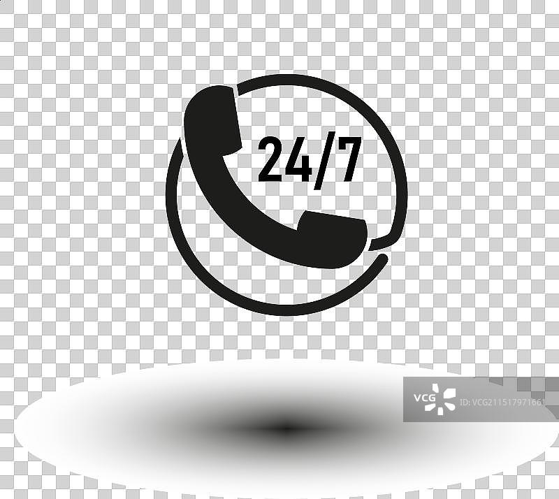 24小时热线图标EPS 10图片素材