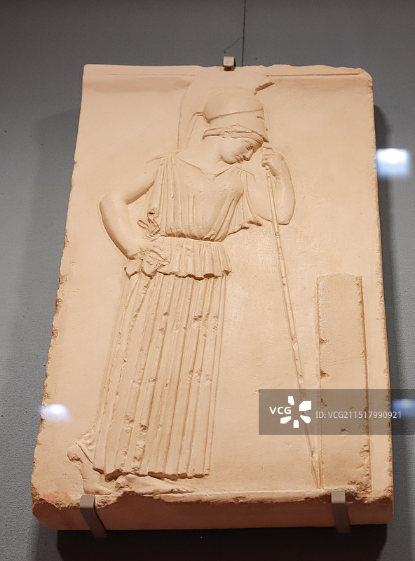 2019年4月希腊总理亚历克西斯·齐普拉斯赠习近平同志的雅典娜浮雕（国家礼品管理中心馆藏）图片素材