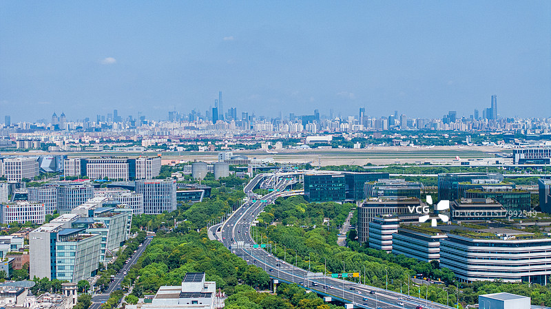 虹桥机场 高架路 航拍图片素材