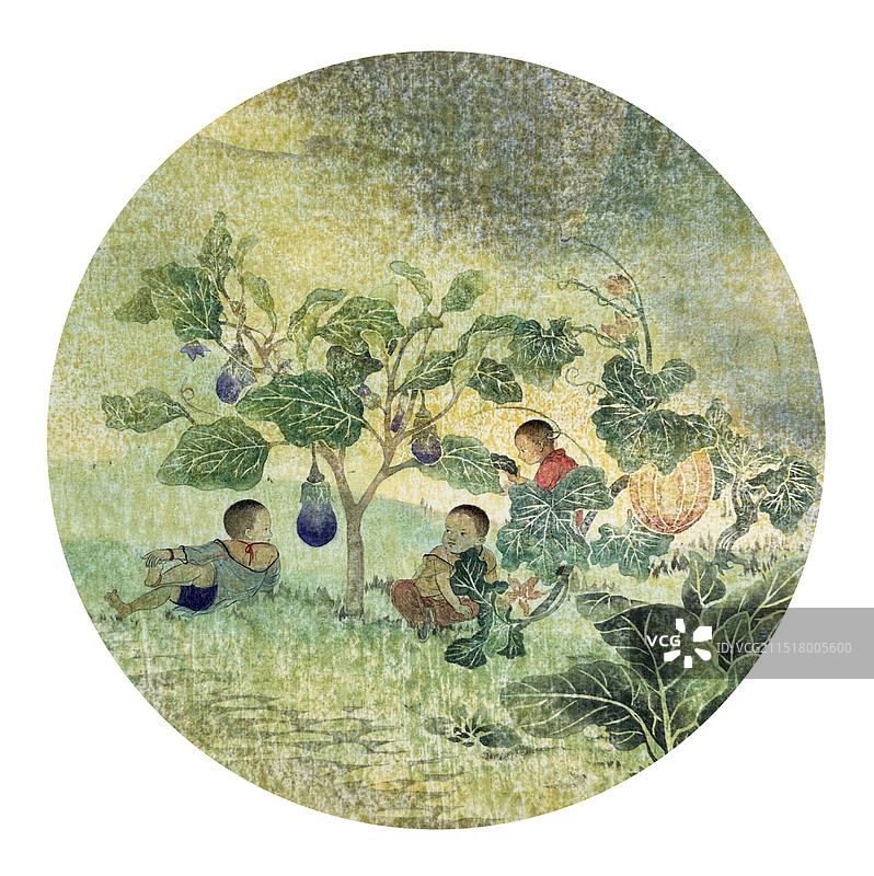 水印木刻《地三鲜》图片素材