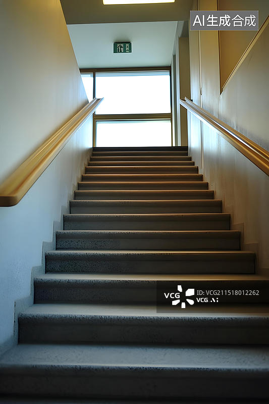 【AI数字艺术】现代建筑中的楼梯图片素材