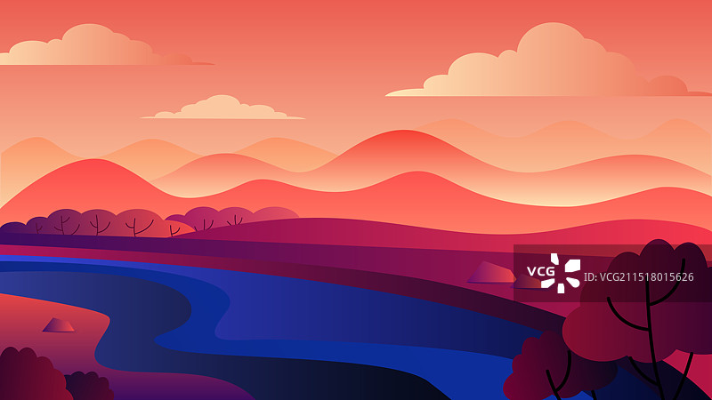 矢量风景插画图片素材