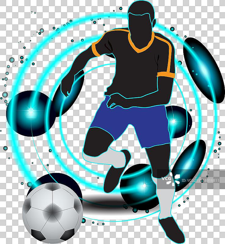 霓虹灯足球图片素材