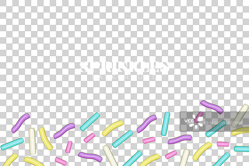 逼真3D彩色糖屑设计图片素材