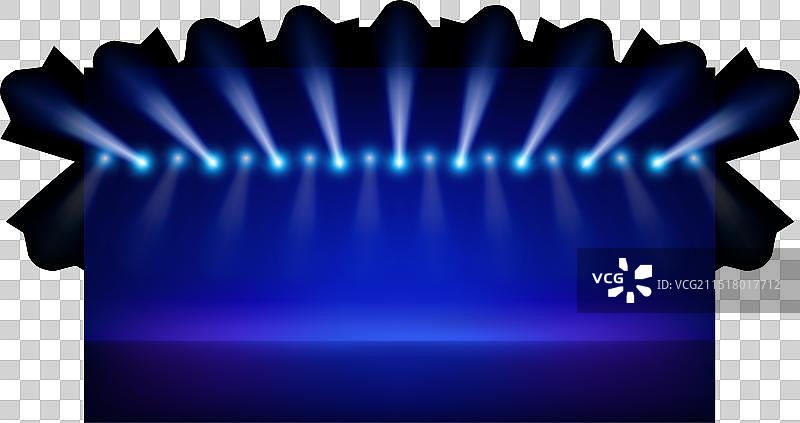 舞台聚光灯蓝色背景产品图片素材