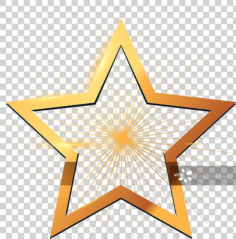 金色旗帜上的金色星星图标图片素材