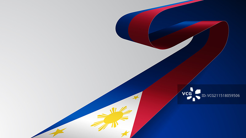 带有旗帜的逼真丝带背景图片素材