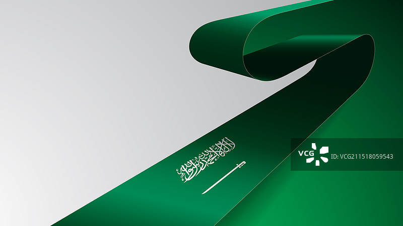 带有旗帜的逼真丝带背景图片素材