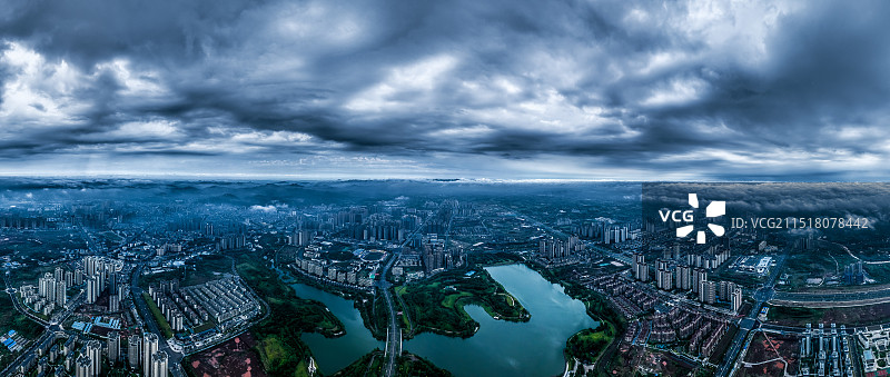 四川仁寿县城全景图片素材