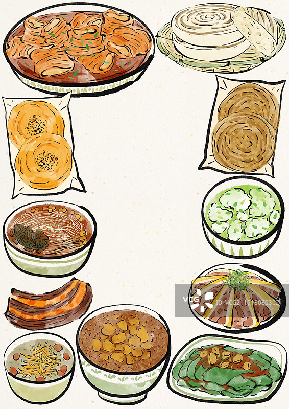 国潮风绵阳美食插画图片素材