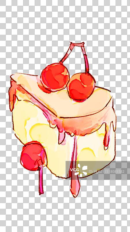 简笔水彩小蛋糕图片素材