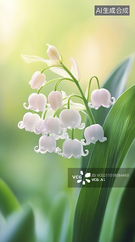 【AI数字艺术】铃兰花特写图片素材