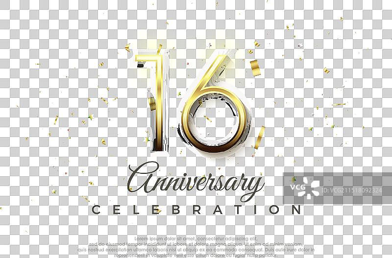 奢华周年纪念数字16图片素材