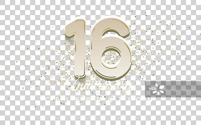 现代粗体数字16周年高级纪念图片素材