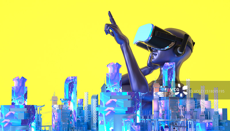 赛博朋克城市三维画面主题场景图片素材